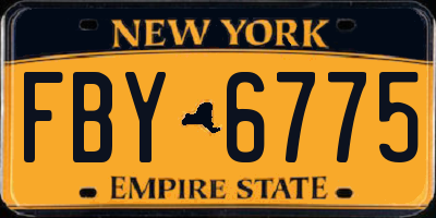 NY license plate FBY6775