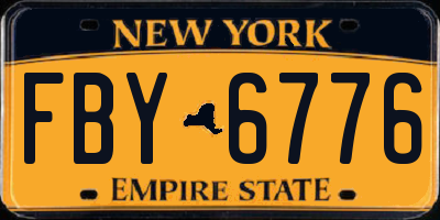 NY license plate FBY6776