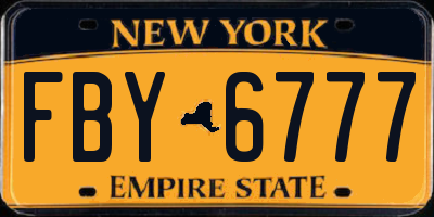 NY license plate FBY6777