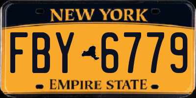 NY license plate FBY6779
