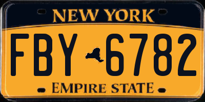 NY license plate FBY6782