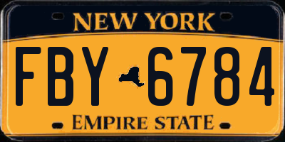 NY license plate FBY6784