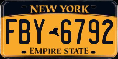 NY license plate FBY6792