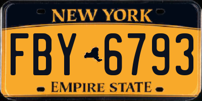 NY license plate FBY6793