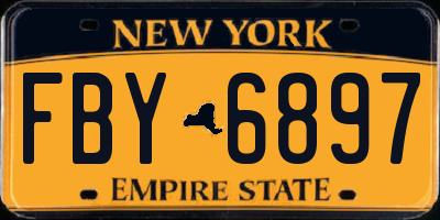NY license plate FBY6897