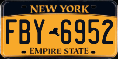 NY license plate FBY6952