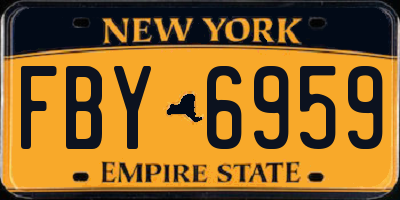 NY license plate FBY6959