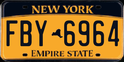 NY license plate FBY6964