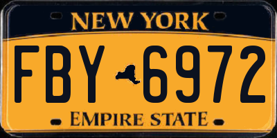 NY license plate FBY6972