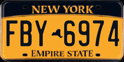 NY license plate FBY6974