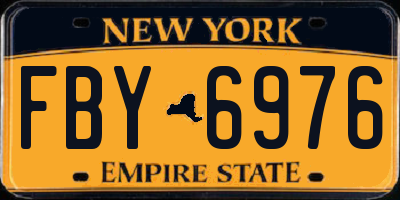 NY license plate FBY6976