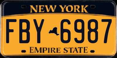 NY license plate FBY6987