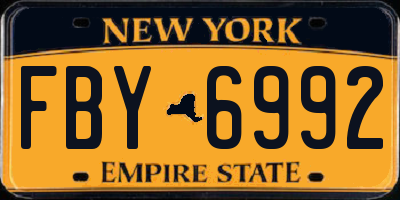 NY license plate FBY6992