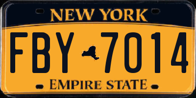 NY license plate FBY7014