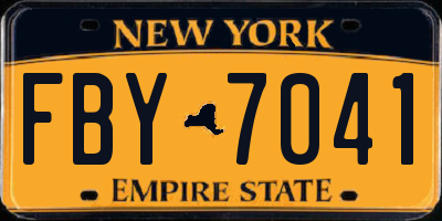 NY license plate FBY7041