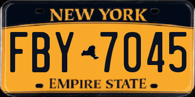 NY license plate FBY7045