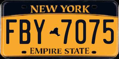 NY license plate FBY7075