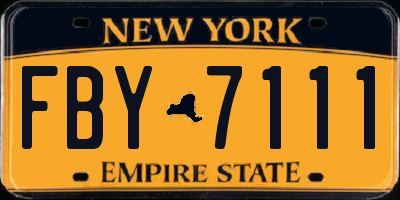 NY license plate FBY7111