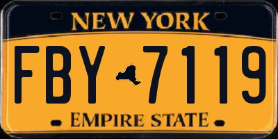 NY license plate FBY7119