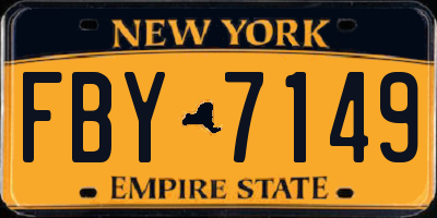 NY license plate FBY7149