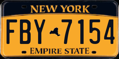 NY license plate FBY7154