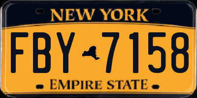 NY license plate FBY7158