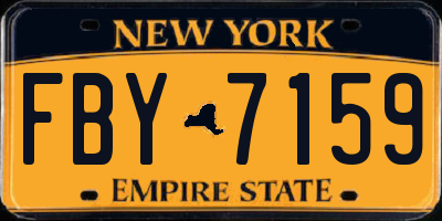 NY license plate FBY7159