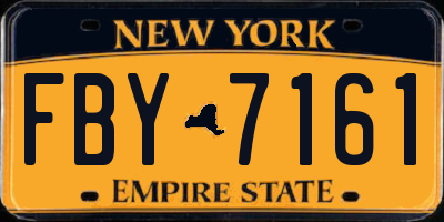 NY license plate FBY7161
