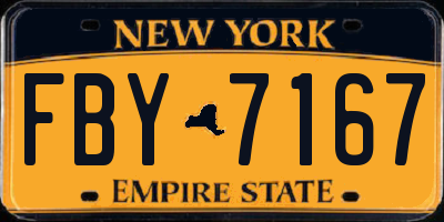 NY license plate FBY7167