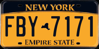 NY license plate FBY7171