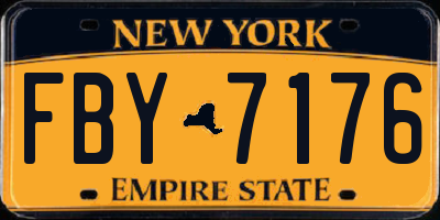 NY license plate FBY7176