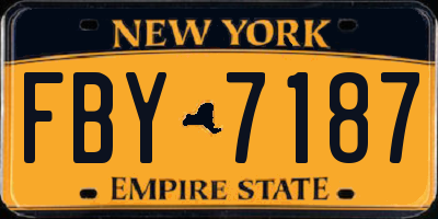 NY license plate FBY7187