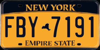 NY license plate FBY7191