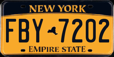 NY license plate FBY7202