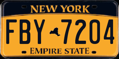 NY license plate FBY7204