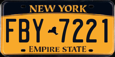 NY license plate FBY7221