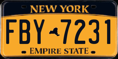 NY license plate FBY7231