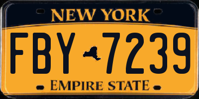 NY license plate FBY7239
