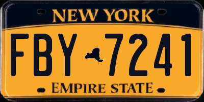 NY license plate FBY7241