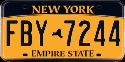 NY license plate FBY7244
