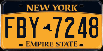 NY license plate FBY7248