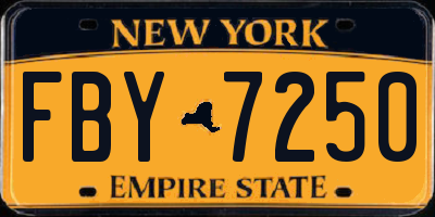 NY license plate FBY7250