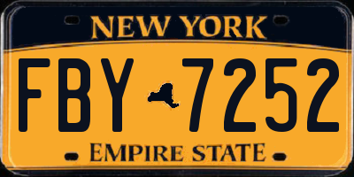 NY license plate FBY7252