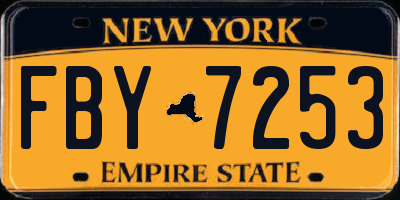 NY license plate FBY7253