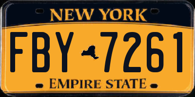 NY license plate FBY7261