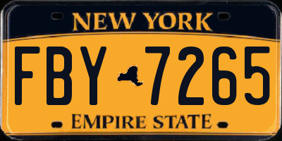 NY license plate FBY7265
