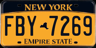 NY license plate FBY7269