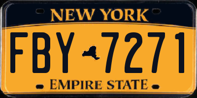 NY license plate FBY7271