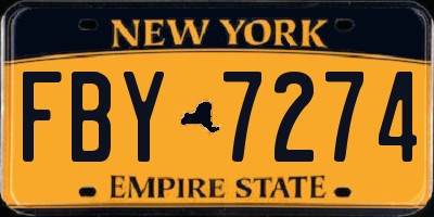 NY license plate FBY7274