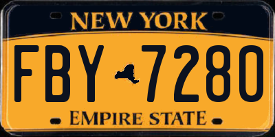 NY license plate FBY7280